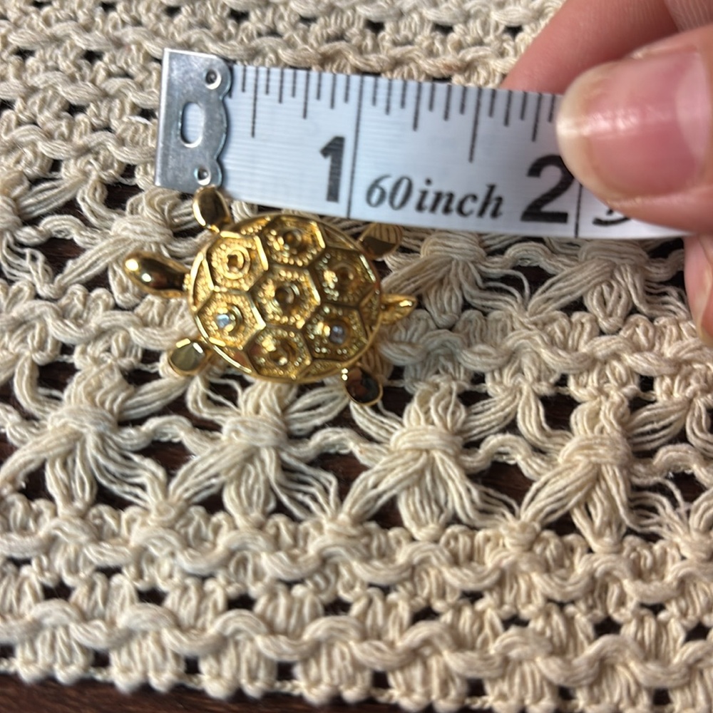 Vintage Christian Dior Turtle Brooch Gold Figural Designer Pin | AS-IS - Picture 9 of 9